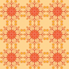 seamless pattern orange yellow mandala floral creative design vector illustration background