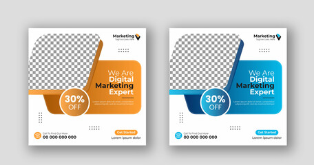Business social media post square flyer Digital marketing banner template
