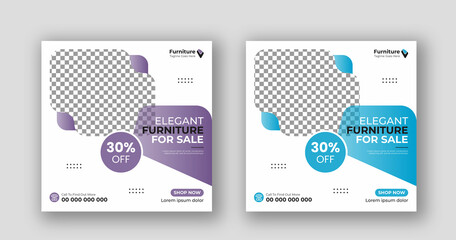 Business social media post square flyer furniture sale banner template