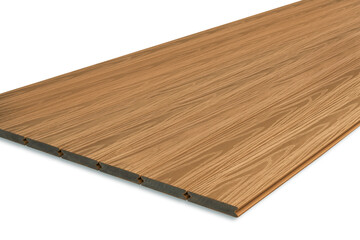 Exterior wooden decking or flooring isolated on white background