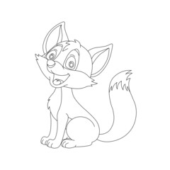 Kitty Cat outline coloring page for kids