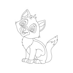 Kitty Cat outline coloring page for kids