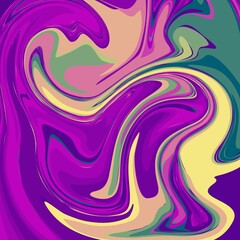 green yellow purple color psychedelic fluid art abstract background concept design vector illustration
