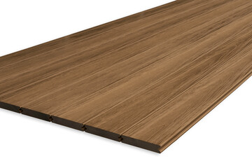 Exterior wooden decking or flooring isolated on white background
