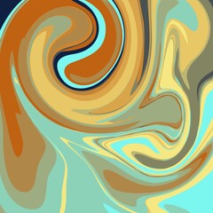 brown yellow blue color psychedelic fluid art abstract background concept design vector illustration