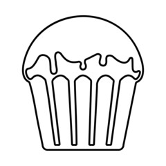 cake icon on white background, vector illustration.