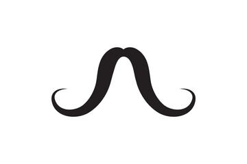 Moustache vector icon. Black retro style mustache. Shave barber vintage man face