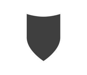 Shield black and white logo. Guarantee, insignia and guard symbol. Security vector icon