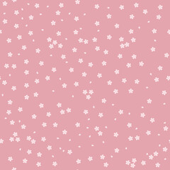 和柄-桜の小花のシームレスなパターン。テキスタイル、壁紙、包装紙のデザイン。