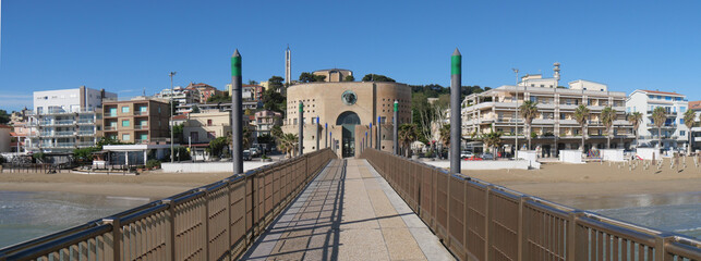 panorama from the pier of Francavilla on the sea and on the sandy beach