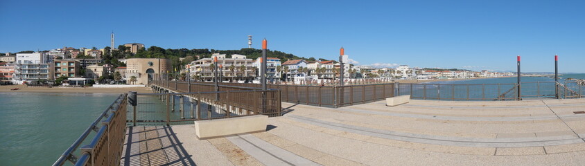 panorama from the pier of Francavilla on the sea and on the sandy beach