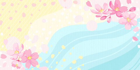 桜の花のイラスト　抽象的な背景素材