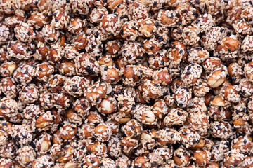 Candied peanuts background.