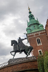 Naklejka premium Church tower at Krakow old city center