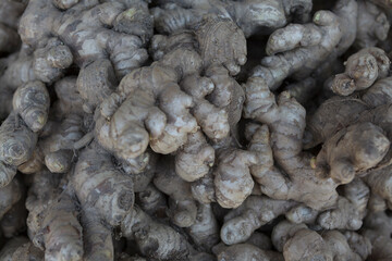 Fresh ginger on a market in Bhutan, Asia