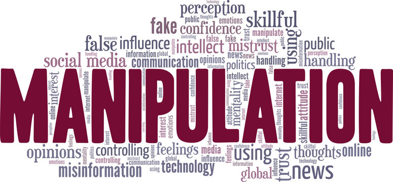 Manipulation concept vector illustration word cloud isolated on white background.
