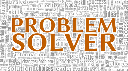 Problem Solver conceptual vector illustration word cloud isolated on white background.