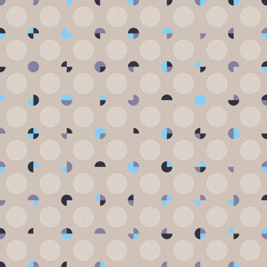 Elegant little Polka-Dot seamless vector pattern with concentric circles. Geometric background for fashion fabrics, interior design, wallpaper and packaging.