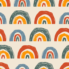 Abstract Scandinavian rainbow shapes pattern