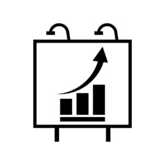 Growth chart icon isolated on white background 