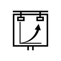 Growth chart icon isolated on white background 