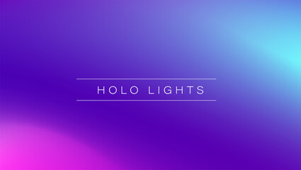 Holo Lights. Vector Blue Purple Hologram Dreamy Background. Rainbow Iridescent Gradient. Minimalist Holographic Fluid Wallpaper.  Neon Opalescent Banner. Modern Tech Music Design.