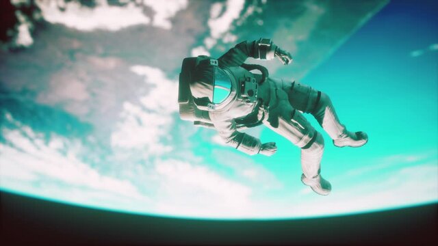 Astronaut in outer space Elements of this image furnished by NASA