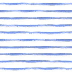Dekokissen Blaue Streifenverzierung. Tapete mit abstrakten Pinselstrichen. Horizontale Sommergrafik. Aquarell Streifenmuster. Eine Wand mit modischen Linien. Horizontale Malerei. Vorlage mit buntem Aquarell © ZubiZub
