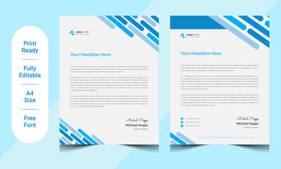 Abstract Letterhead design template and mockup minimalist style vector design. set design for projects or creative letterhead template design in a4 size