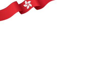 Corner waving Hong Kong  flag  isolated  on png or transparent background,Symbol of Hong Kong,template for banner,card,advertising ,promote,and business matching country poster, vector illustration