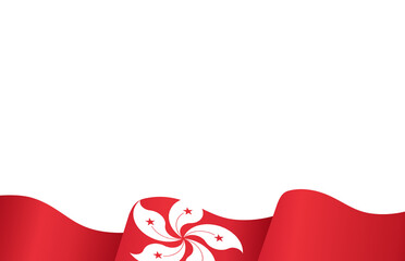 Down waving Hong Kong  flag  isolated  on png or transparent background,Symbol of Hong Kong,template for banner,card,advertising ,promote,and business matching country poster, vector illustration