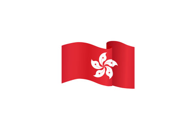 Waving Hong Kong  flag isolated  on png or transparent background,Symbol of Hong Kong,template for banner,card,advertising ,promote,and business matching country poster, vector illustration