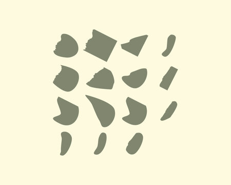 recommend clip art: Organic shape set. Abstract fluid blob, stone or water silhouette, big liquid amoeba elements set. Random flat geometric irregular stain.
