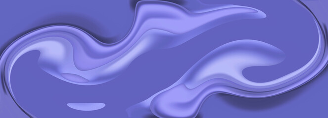 Abstract modern Very Peri Trendy color background with fluid luminous waves. Innovation technology concept. Luxury trippy futuristic backdrop. Geometric modern digital art screen. Web header. Banner.