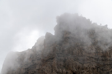 Peak of Campanario in Gran Canaria in the mist