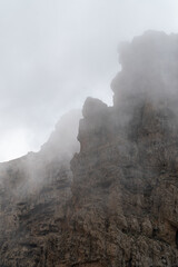 Rocks of Gran Canaria in mysterious mist