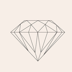 Diamond decoration logo. Minimalistic illustration of a jewelry store