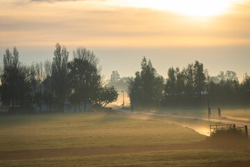 Fototapeta premium Morning fog landscape