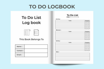 To do list logbook and Task tracker. To do list notebook KDP interior. Journal tracker Log Book. Task planner notebook. KDP interior to do list logbook. To do task logbook.