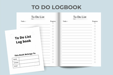 To do list logbook KDP interior. Tasklist line art vector. To do task log book. To do list logbook and Task tracker. Task planner notebook. KDP interior to do list logbook.
