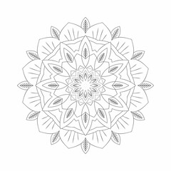 Mandala coloring book. Decoration mandala vector. Mandala pattern with black and white color. Black and white coloring book pattern. Mandala line art SVG cut file. Coloring book KDP interior.