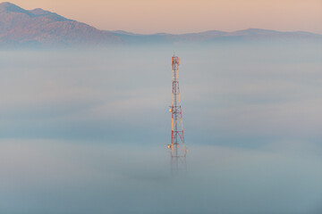 Obraz premium Morning fog landscape