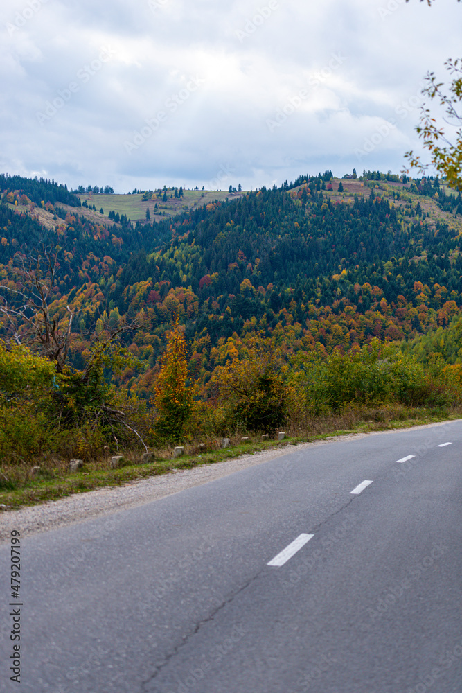 Poster Autumn landscape in the mountains