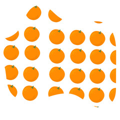 set of orange fruit icons, orange pattern, fruits, food,citrus