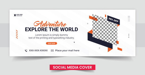 Travel social media cover template