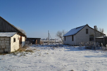 old barn in winter