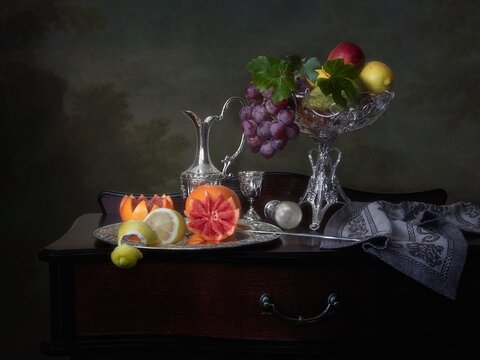 Still life with fruits in Baroque style
