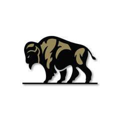 A galloping bull. Vector illustration. Vector logo.