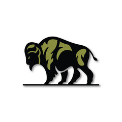 A galloping bull. Vector illustration. Vector logo.