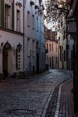 Riga street on a sunny day